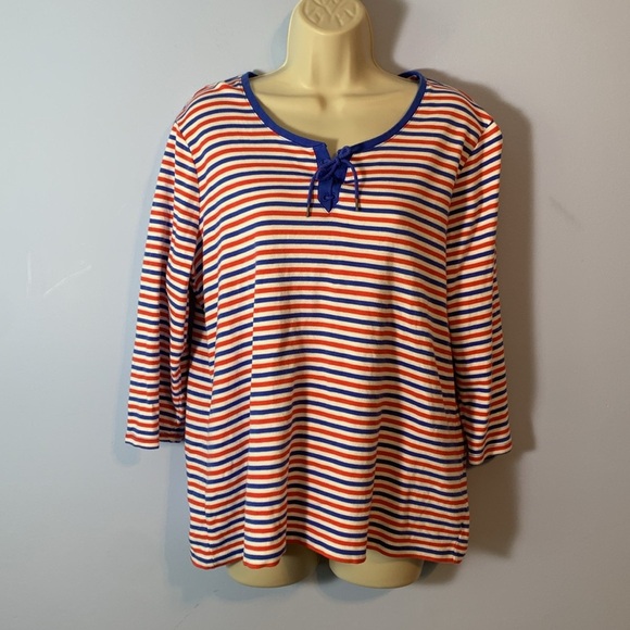 L.L. Bean Striped Shirt in Red, White, and Blue - Picture 1 of 7